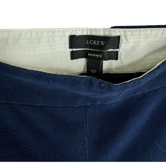 J Crew Minnie Pants Women's Navy Blue Wool Blend Skinny Ankle Fit size 00 - Picture 3 of 4